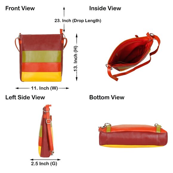 Genuine Leather Multicolour Backpack, Daypack for Women- Travel, Work, Gifting - Picture 3 of 10